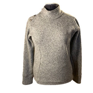 Cabela's Women's Grey  Pull Over Long Sleeve Jacket Shoulder Button Closure (L)